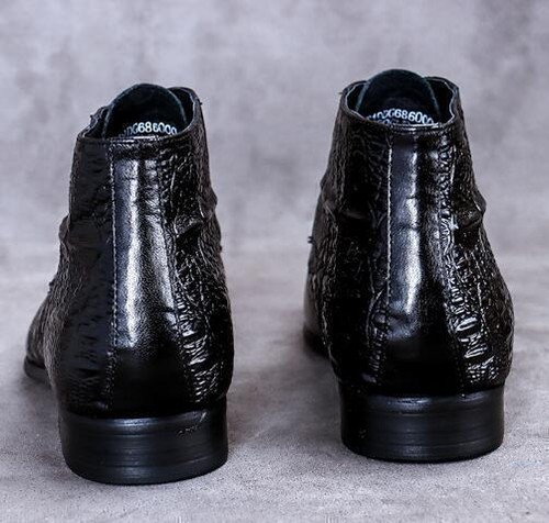 Men's Real Leather Ankle Boots Lace Up Dress Shoes Business 46 - Picture 9 of 13