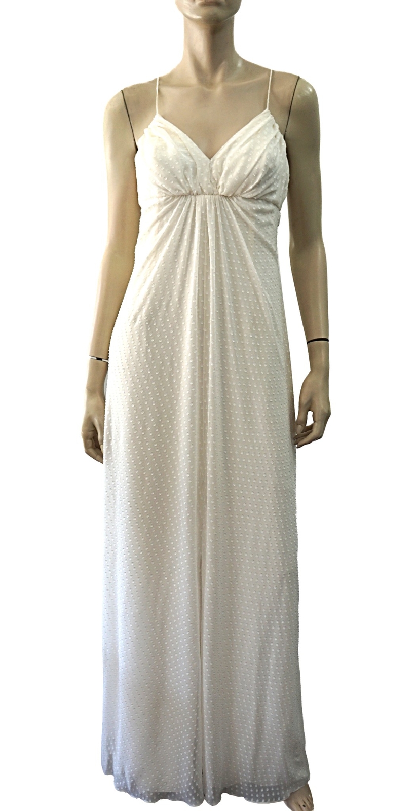 CAROLINA HERRERA Ruched Ivory Swiss Dot Silk Chif… - image 2