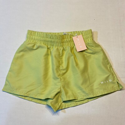 Wilo The Label Women's 2 in 1 Running Short in Lime Athletic Summer NWT $58