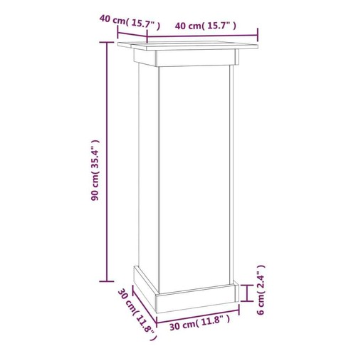 vidaXL Blumenständer 40x40x90 cm Massivholz Kiefer DE - Bild 8 von 8