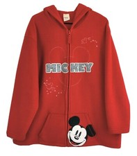 Disney Mickey Mouse Hoodie Front Zipper Red Size 3X