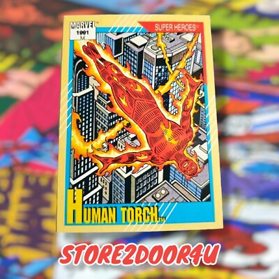 1991 MARVEL UNIVERSE BASE CARD #10 HUMAN TORCH