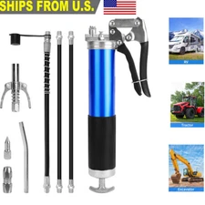 Mini Pistol Grip Grease Gun Kit Professional 7000 PSI+18" Flex Hose for Car Boat