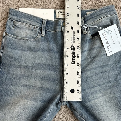 Frame Denim Le High Skinny Blue Jeans Women's Sz 27 4 Stretch Frayed Hem New NWT - Picture 11 of 12