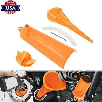 #ad 9#x27;#x27; Crankcase Fill Primary Case Oil Fill Drip Free Oil Funnel Fit For Harley $10.99