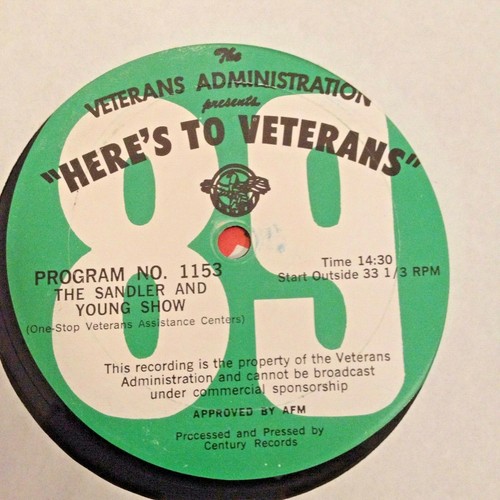 RADIO SHOW: HERE'S TO VETERANS 1152 BRENDA BEYERS SHOW & 1153 SANDLER & YOUNG - Imagen 1 de 2