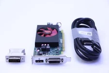 Dell F9P1R AMD 1GB GDDR3 Low Profile Video Card+ DP CABLE-DVI ADAPTER. SKU213697