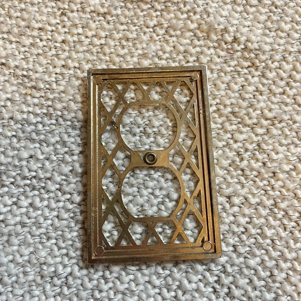 ВИНТАЖНАЯ настенная пластина American Tack Amertac & Hardware решетка латунь золото - Изображение 2 из 2