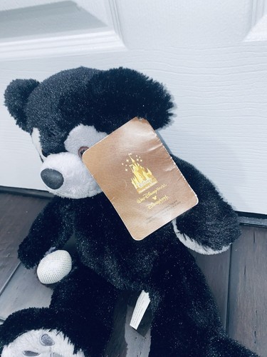 Disney World HIDDEN MICKEY PRE DUFFY Hannah Montana Black BEAR Plush Theme Park - Picture 4 of 11