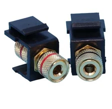 (2 Pack) Banana Jack Plugs Keystone Jacks for Speaker Connection Black