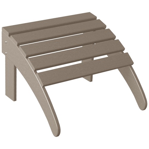 All-Weather Poly Outdoor Patio Adirondack Chair Ottoman - Foldable Weathered - Picture 3 of 5