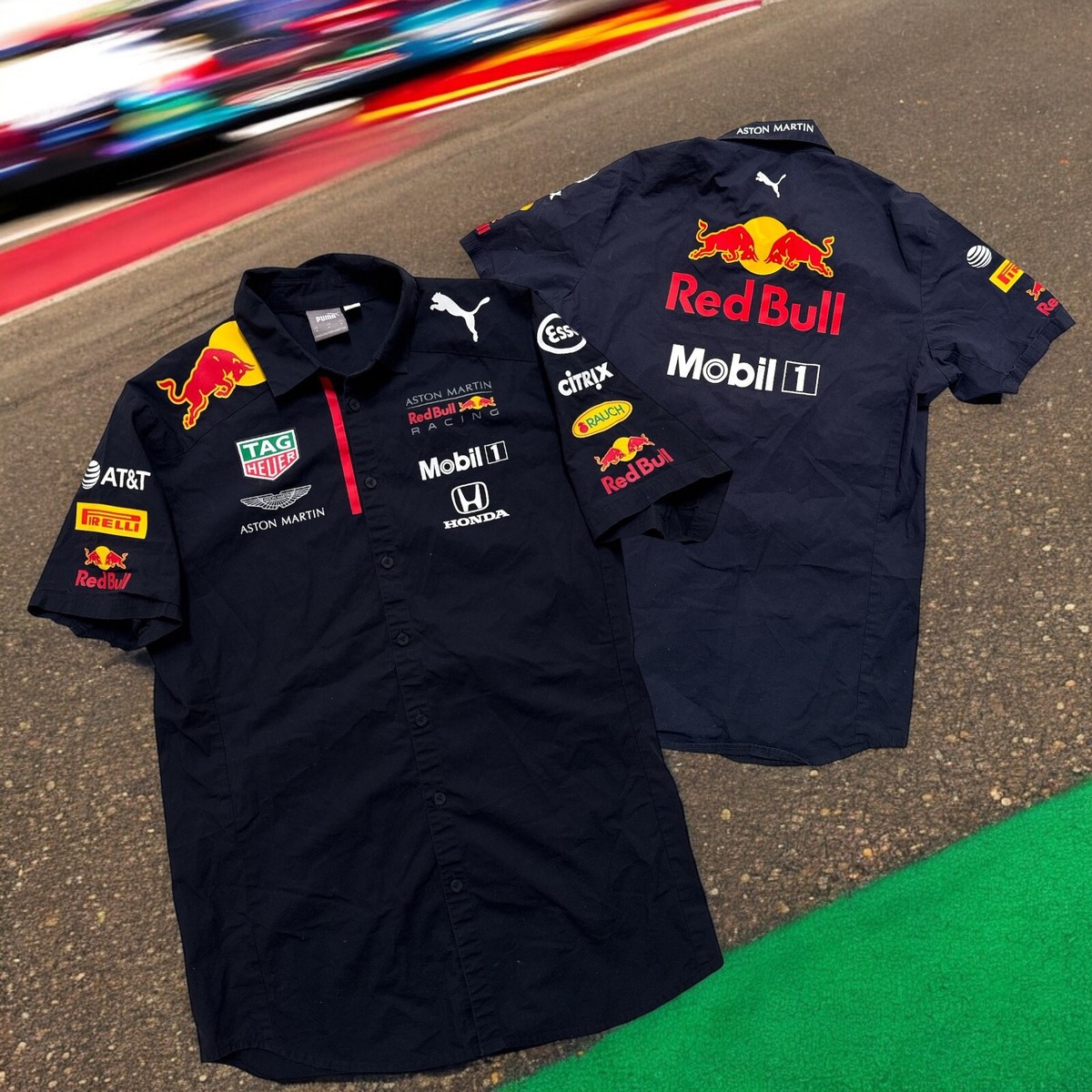 Puma Red Bull F1 Racing Aston Martin Full Button Down Polo