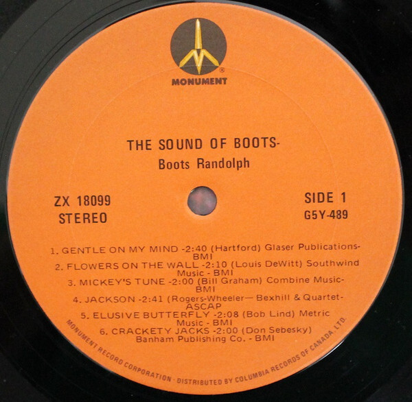 Boots Randolph - The Sound Of Boots - Monument - ZX 18099 - LP