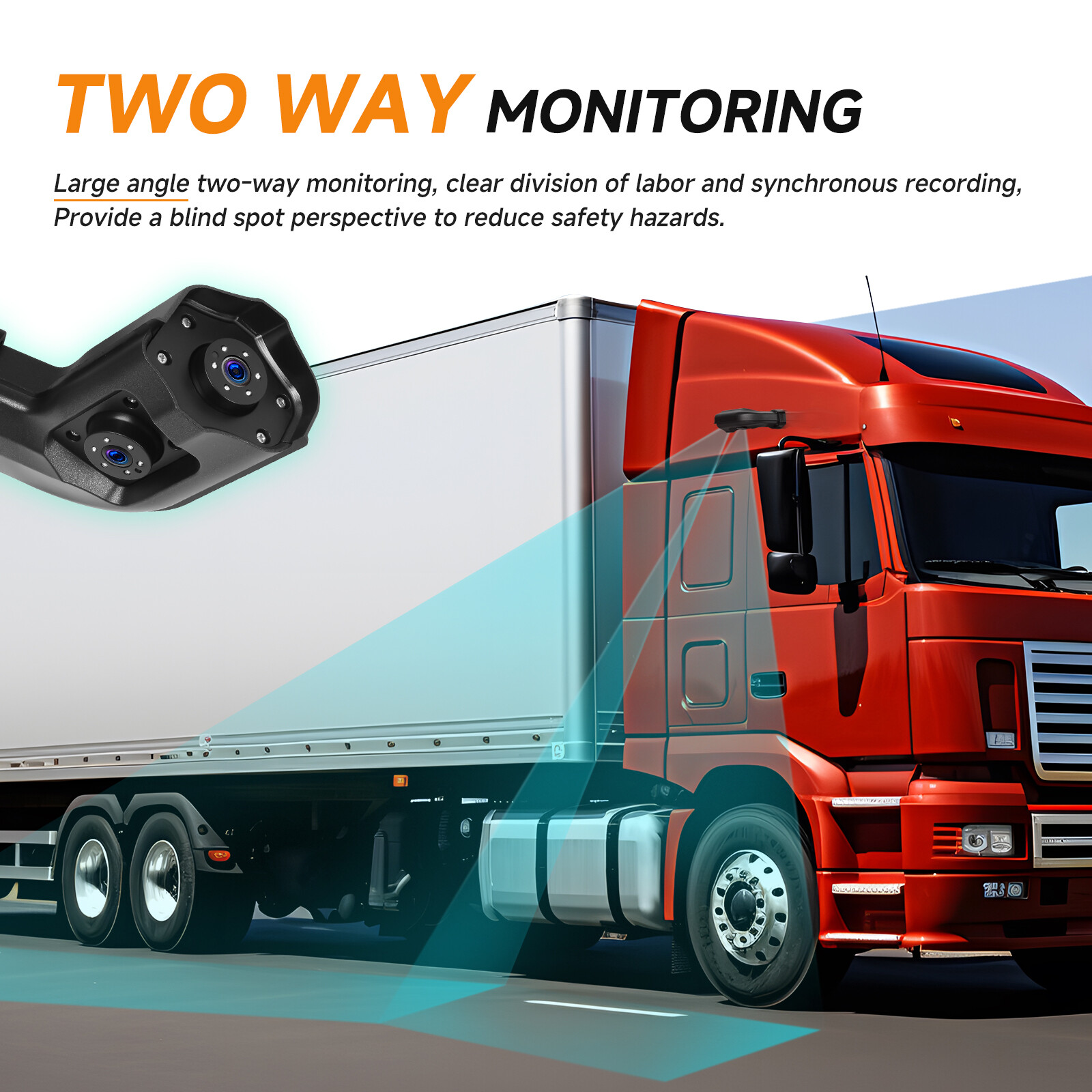 10.36" Monitor R Side Electronic Rear View Mirror Camera For Side Blind Area