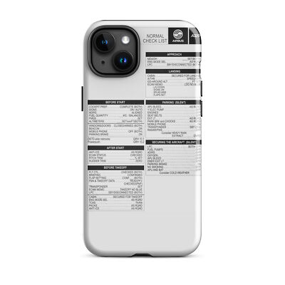 Airbus A320 Checklist Airplane Aviation Tough Case for iPhone  Pilot Gift