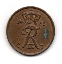 Danemark 1966, monogramme couronné de Margrethe II, 5 ØRE, accepter les offres