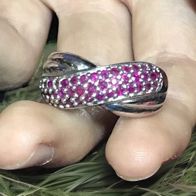 Größe 11 Rubin Ring 925 Sterling Silber