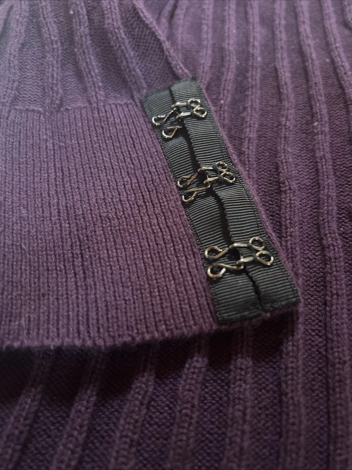 Suéter Simply Vera Wang tejido con cable de gran tamaño para mujer talla XL púrpura Foto 3 de 4