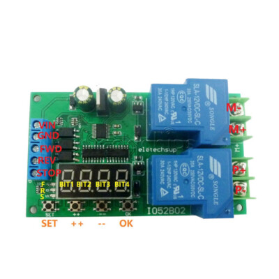 30A 12V Multifunction DC/AC Motor Forward & Reverse Start Stop Delay Controller