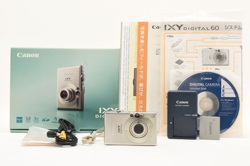 🍀MINT🍀Canon IXY DIGITAL60 Silver PowerShot SD450 IXUS 55 5MP Boxed set JAPAN