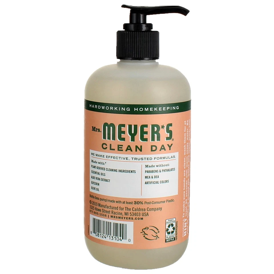 Paquete de 2 jabones líquidos de manos Mrs. Meyer's Clean Day, geranio, 12,5 fl oz Foto 2 de 2
