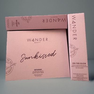 Wander Beauty Sunkissed Set, 3 Pc: Palette, On-the-Glow, Lip Oil Spring Break