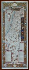 Israel Pilgrims Poster/Map  17 inches x 40 inches  Vintage