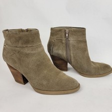 Steve Madden Mujer 8.5 Gamuza Botines Tacón Bloque Taupe Boho Western