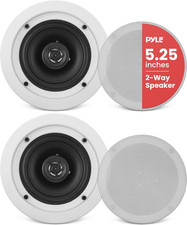Home 5.25” Ceiling Wall Mount Speakers - Pair of 2-Way Midbass Woofer Spea
