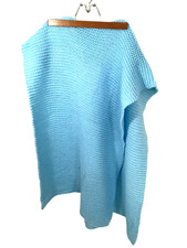 Handmade Knitted Blue Shawl Wrap Scarf