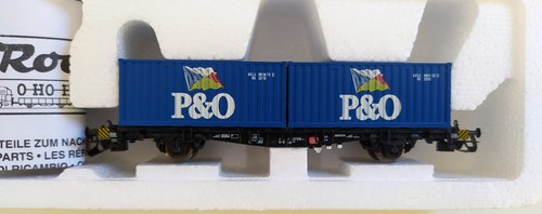 ROCO TT 37502 - Containertragwagen Lgjs598 mit 2 Containern "P&O" | Condition: Gebraucht