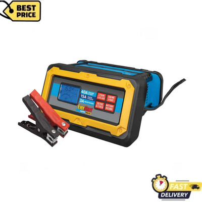 EverStart Maxx 40 Amp Marine Battery Charger & Maintainer, 12V, Deep Cycle, Fast