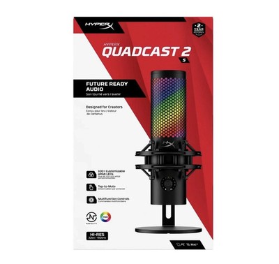 HyperX QuadCast 2 S RGB USB Microphone 32-bit 192kHz 9A273A6#ABA NEW Sealed