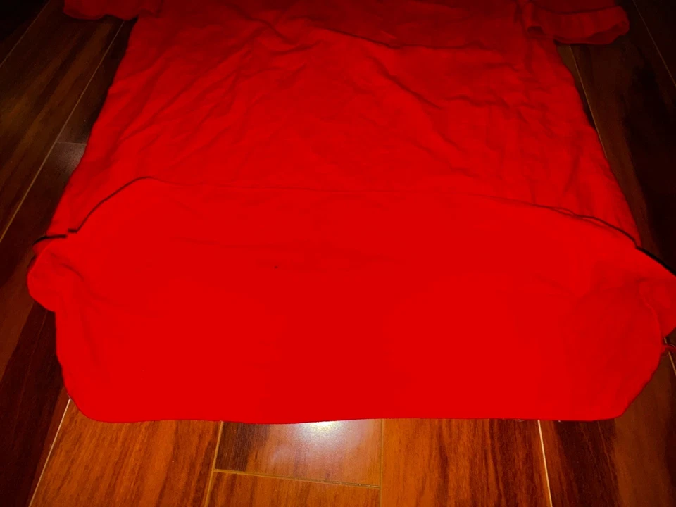 Vintage Men’s Chas Reed & Co Red Nightshirt L USA Made 3/4 Sleeve Piping Trim - Image 2 of 4