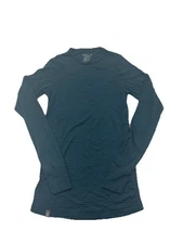 IBEX Woolies Tech Merino Baselayer Top Long Sleeve Blue Green Striped Mens Large