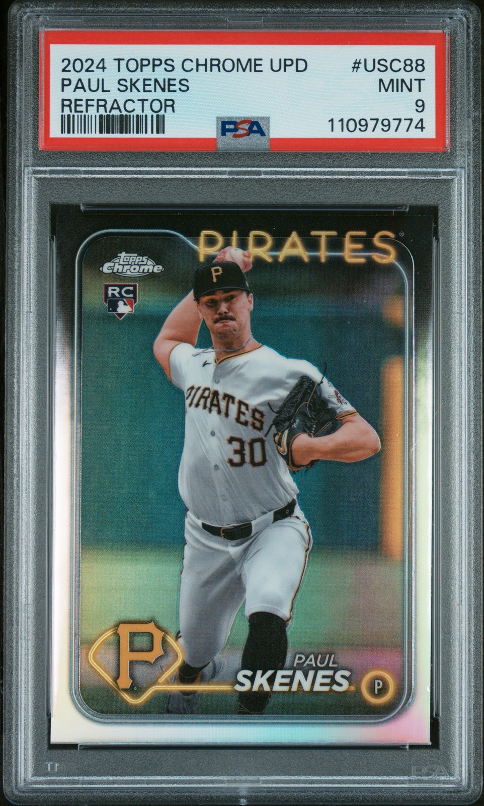 2024 TOPPS CHROME UPDATE REFRACTOR #USC88 PAUL SKENES PSA 9