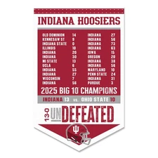 Indiana Hoosiers 2025 Undefeated Champions Banner Flag