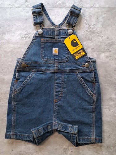 Carhart Denim Short Overalls 12 Month Rugged Flex Shortall NWT