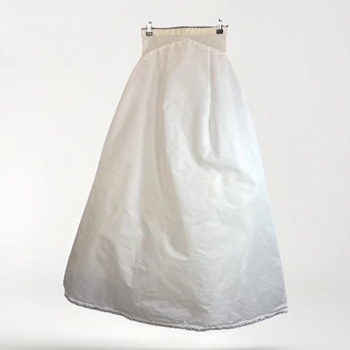 Vintage Crinoline Full Maxi Slip S/XS Petticoat White Bridal Layered Zipper - Picture 1 of 19