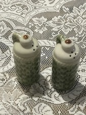 Vintage Hand-Painted Ceramic Jug-Form Salt & Pepper Shakers in Basket Motif — listing 3