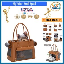 Fashion Pet Carrier Purse for Small Dogs Cats Travel Tote Brown