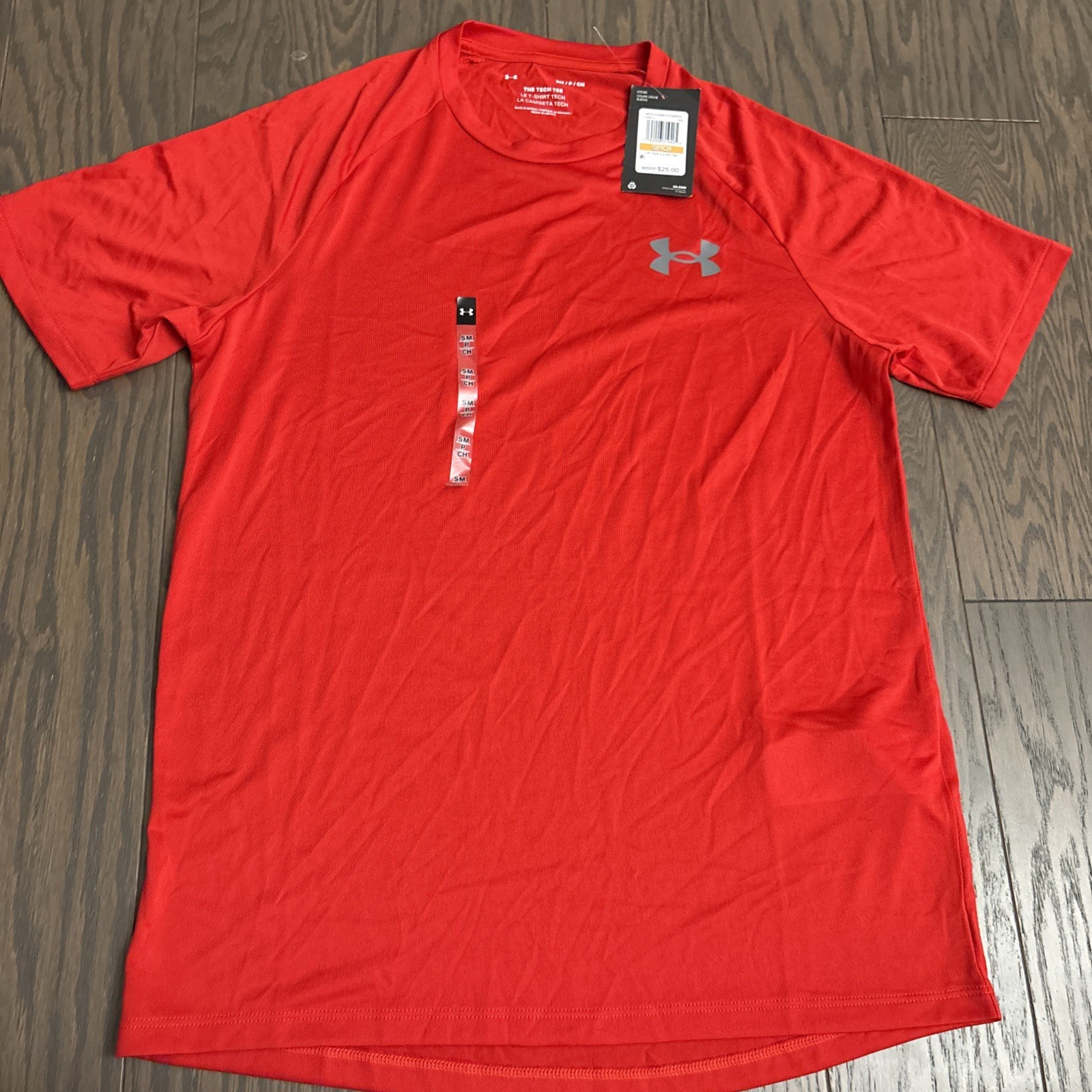 NWT Under Armour Men's UA The Tee Tech Novelty Red Workout T-Shirt Size Small