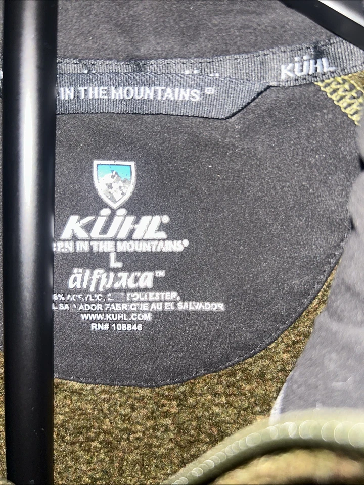 Chaqueta polar Kuhl AlfPaca Cachemira para hombre M cremallera completa verde oliva exterior Foto 3 de 4