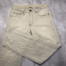 A|X Armani Exchange Straight Leg Mens 31 Reg Denim Jeans Cream Khaki Made In USA