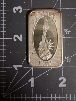 #ad Silver oz. 1973 New York City Bar. From Mother Lode Mint 1 Troy oz. .999 Silver $85.00