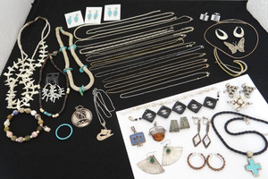 Huge Vintage Mixed Jewelry Lot Sterling Silver 925 Not Scrap Some Stone