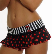 Electric Lingerie Polka Dots Mini Skirt - OS ES-DOTR