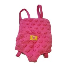 Build A Bear Backpack Bear Baby Carrier Pink Minky Heart Adjustable Straps