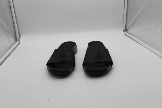 Sandali Clarks n.38 neri uni con suola in sughero ottimi #A0142