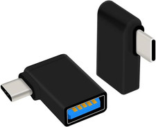 Right Angle USB C to 3.0 Adapter, 90 Degree Type C Male A Black